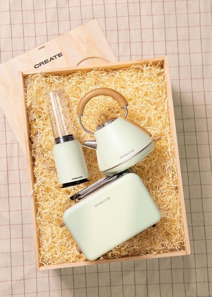 TEA TIME BOX - Confezione regalo con bollitore elettrico + tostapane + frullatore , Immagine di galleria 1