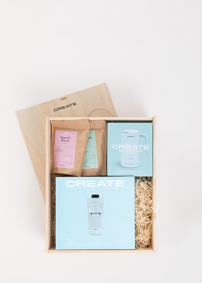 LATTE TIME BOX - Confezione regalo con macchina per caffè multicapsula + montalatte + caffè , Immagine di galleria 2