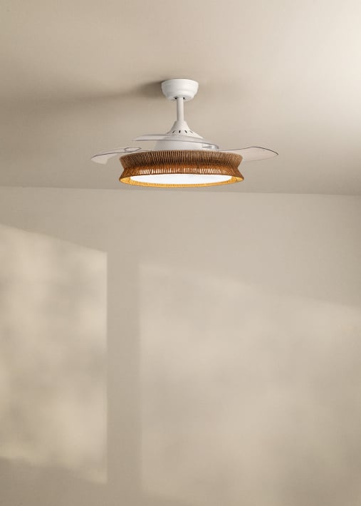 Acquista WIND CLEAR RATTAN - Ventilatore da soffitto 40W silenzioso Ø107 cm