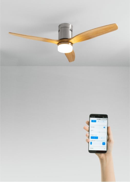 Acquista WIND CALM - Ventilatore da soffitto 40W silenzioso Ø132 cm con luce LED da 15W