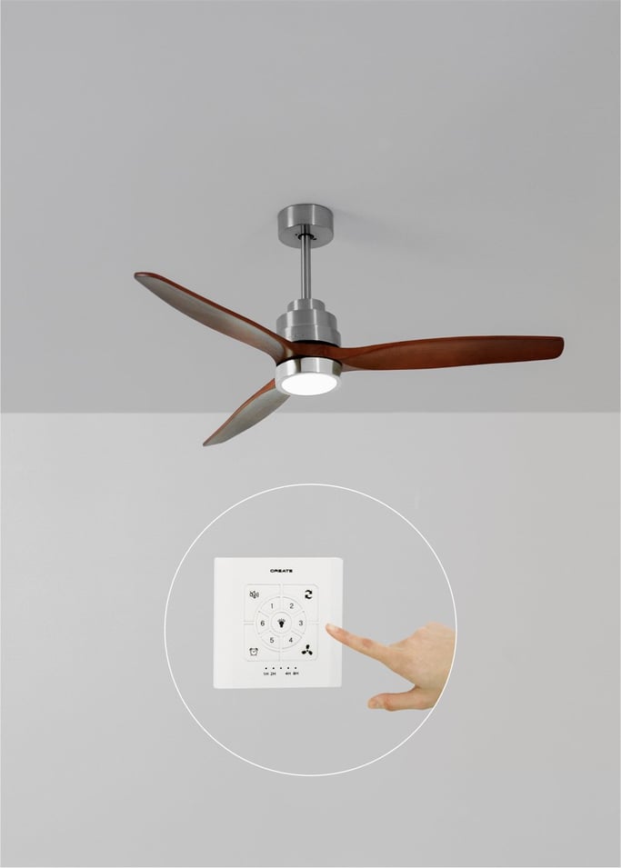 WIND STYLANCE - Ventilatore da soffitto 40W silenzioso 100% legno varie dimensioni, Immagine di galleria 1