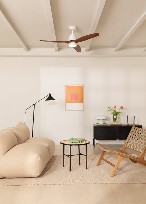 Acquista WIND STYLANCE - Ventilatore da soffitto 40W silenzioso Ø132 cm con luce LED da 15W