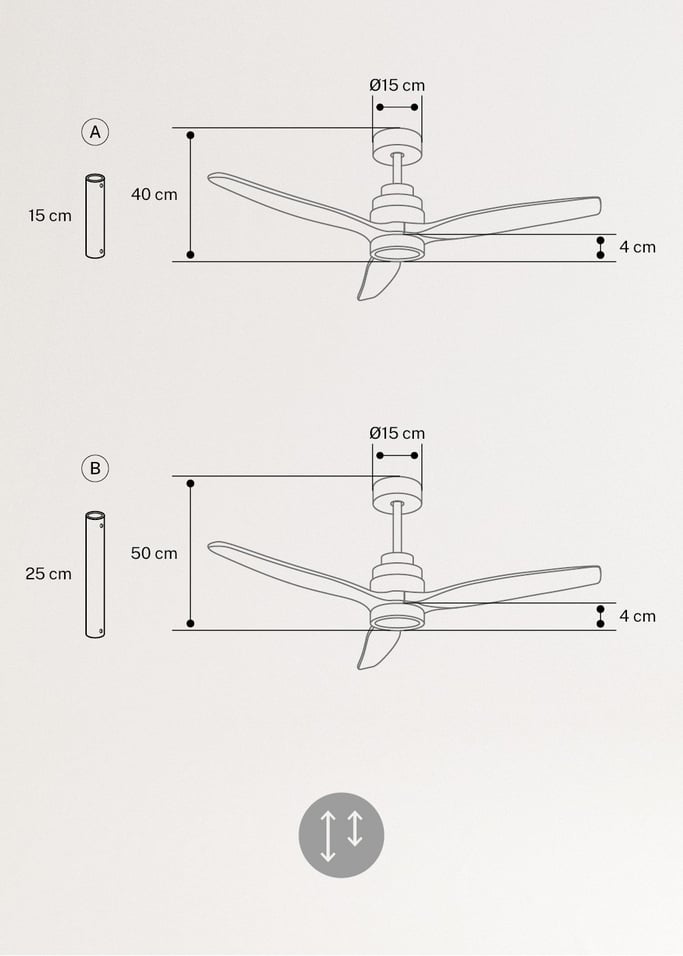 WIND STYLANCE - Ventilatore da soffitto 40W silenzioso 100% legno varie dimensioni, Immagine di galleria 7