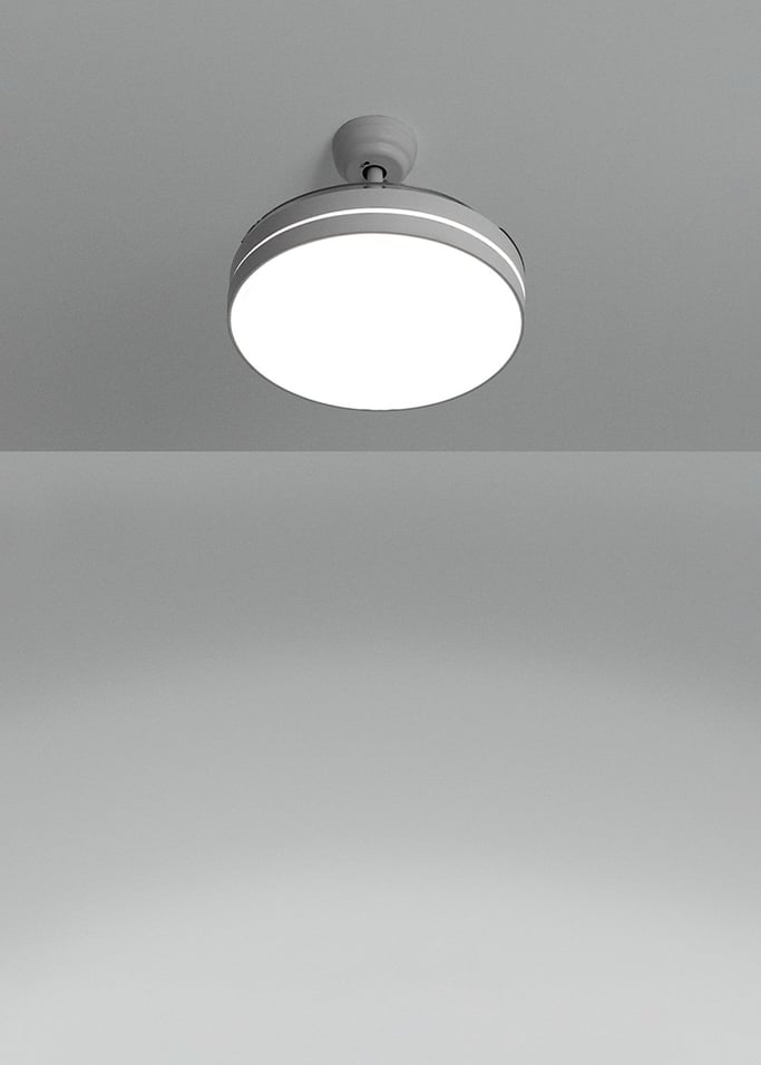 WIND CLEAR - Ventilatore da soffitto 40W silenzioso a pale retrattili con luce LED varie dimensioni, Immagine di galleria 2