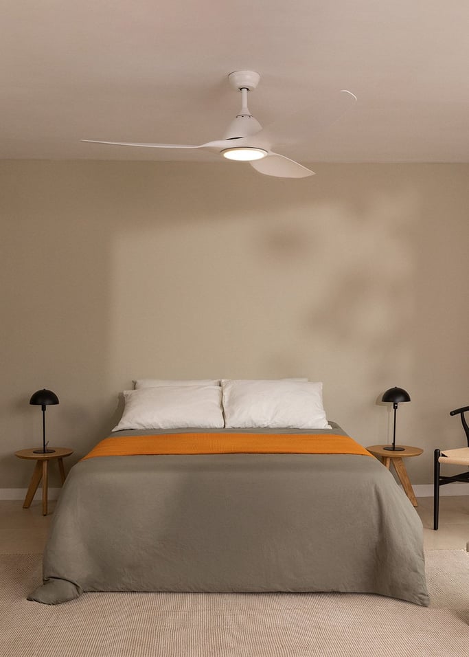 WIND SAIL - Ventilatore da soffitto 90W silenzioso XL Ø163 cm con luce LED da 24W, Immagine di galleria 1