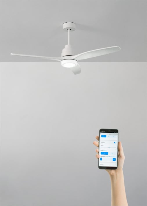 Acquista WIND STYLANCE - Ventilatore da soffitto 40W silenzioso Ø132 cm con luce LED da 15W
