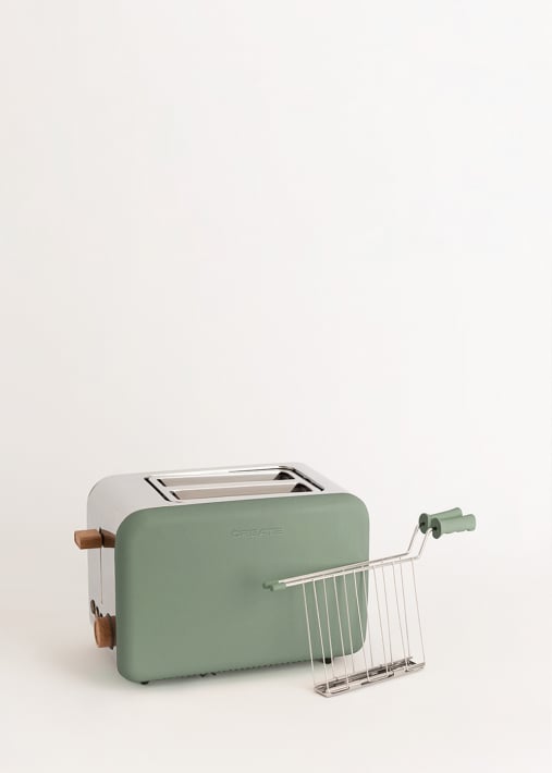 Acquista Pack TOAST RETRO Piccolo Tostapane per fette larghe + 2 GRIGLIE CON PINZA per toast