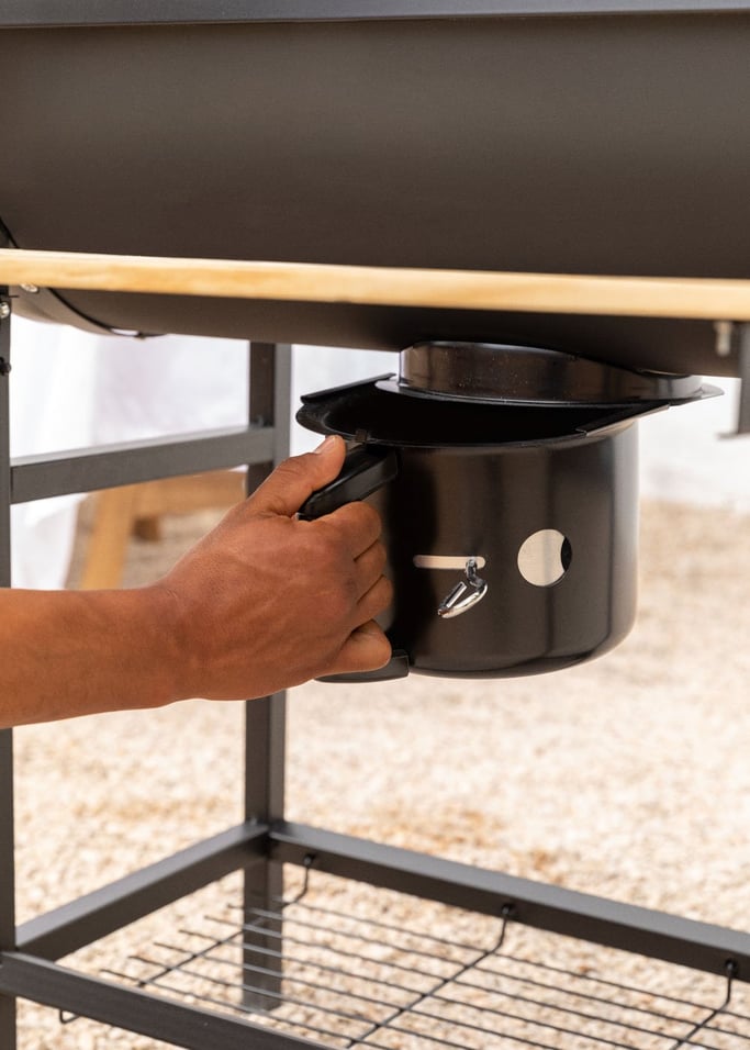 BBQ SMOKEY - Barbecue affumicatore a carbone con ruote, Immagine di galleria 4