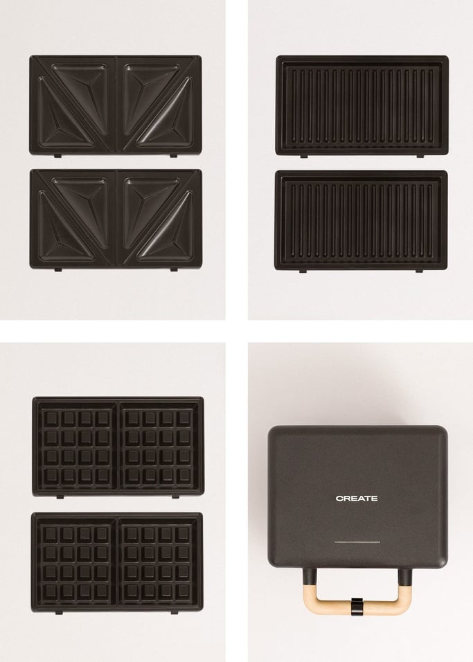 STONE STUDIO - Tostiera per panini, grill e waffle con piastre intercambiabili, Immagine di galleria 7