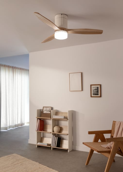 Acquista WIND CALM LINE - Ventilatore da soffitto 40W silenzioso Ø132 cm 100% legno