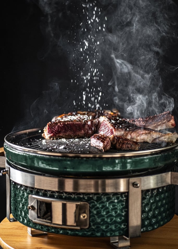 BBQ KAMADO HIBACHI - Barbecue rotondo con griglia e piastra, Immagine di galleria 10