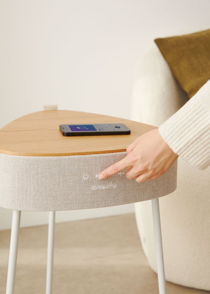 SPEAKER TABLE 180 - Tavolo speaker con suono unidirezionale a 180°, bluetooth e caricatore wireless, Immagine di galleria 3