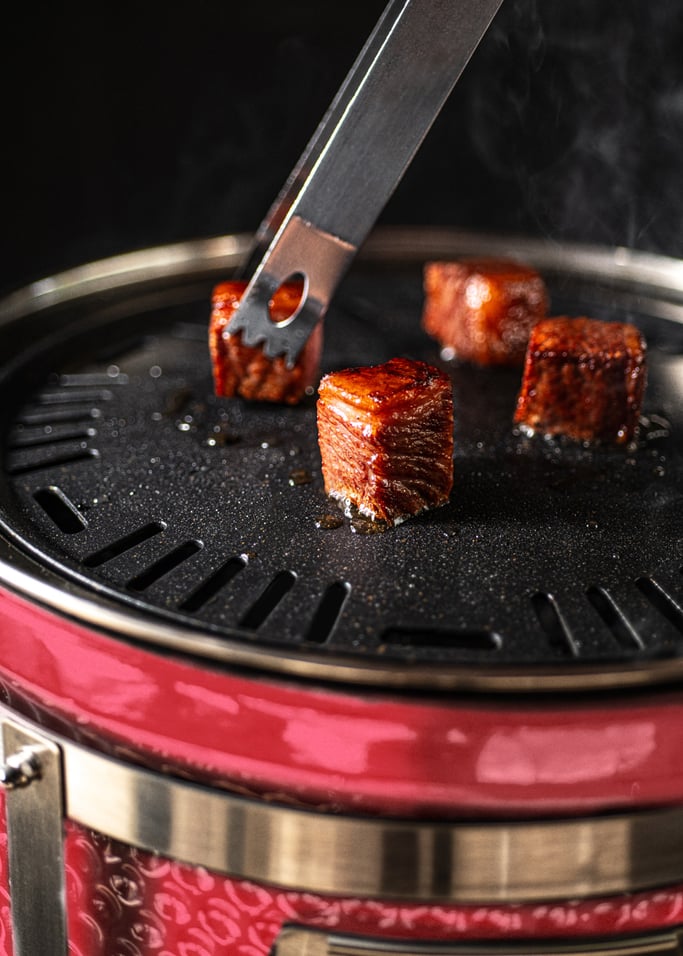 BBQ KAMADO HIBACHI - Barbecue rotondo con griglia e piastra, Immagine di galleria 9