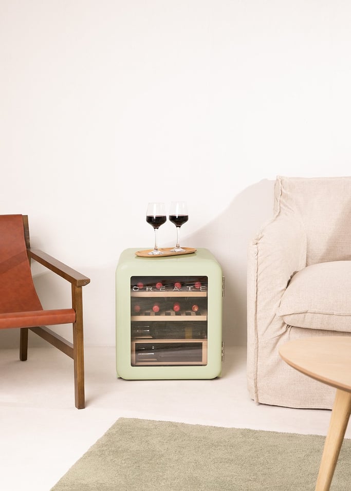 WINECOOLER RETRO - Raffreddatore di vino elettrico in stile retrò per 12, 45 o 76 bottiglie, Immagine di galleria 1