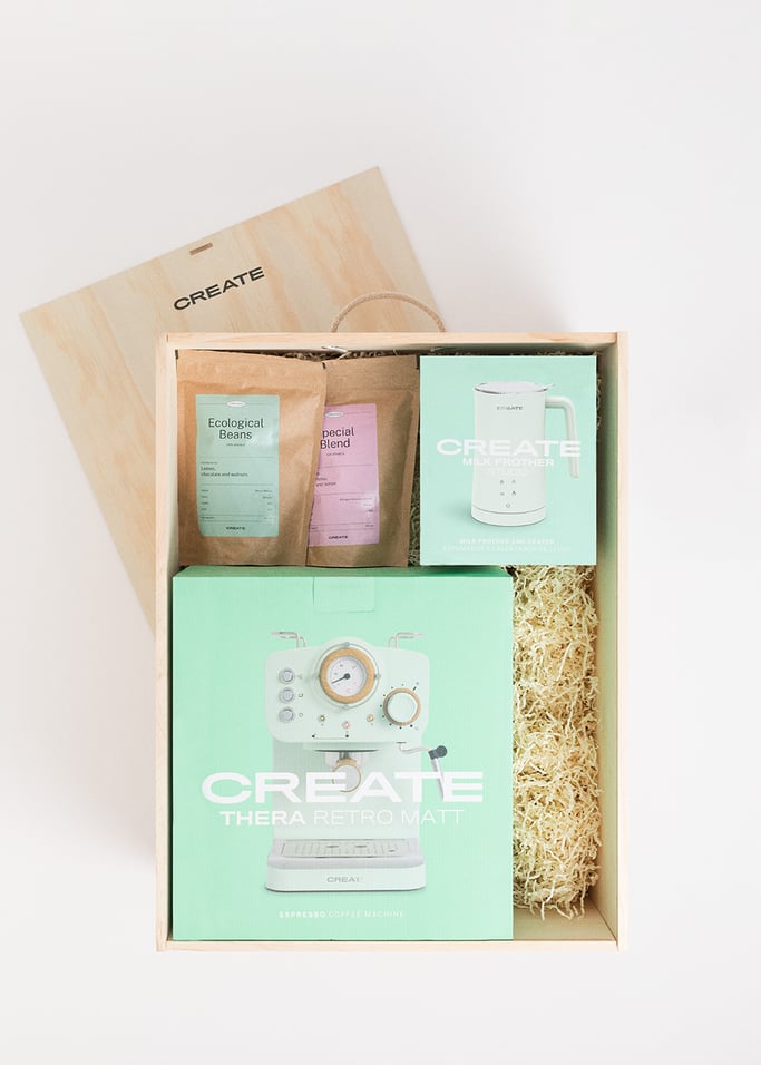 MORNING TIME BOX - Confezione regalo con macchina per caffè espresso + cappuccinatore + caffè, Immagine di galleria 2