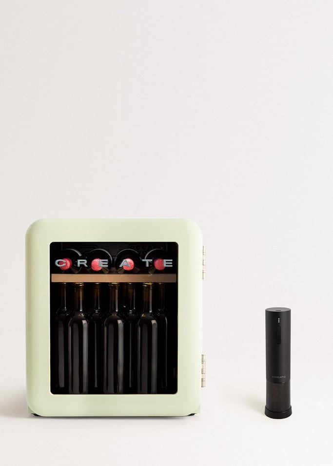 WINECOOLER RETRO - Raffreddatore di vino elettrico in stile retrò per 12, 45 o 76 bottiglie, Immagine di galleria 1