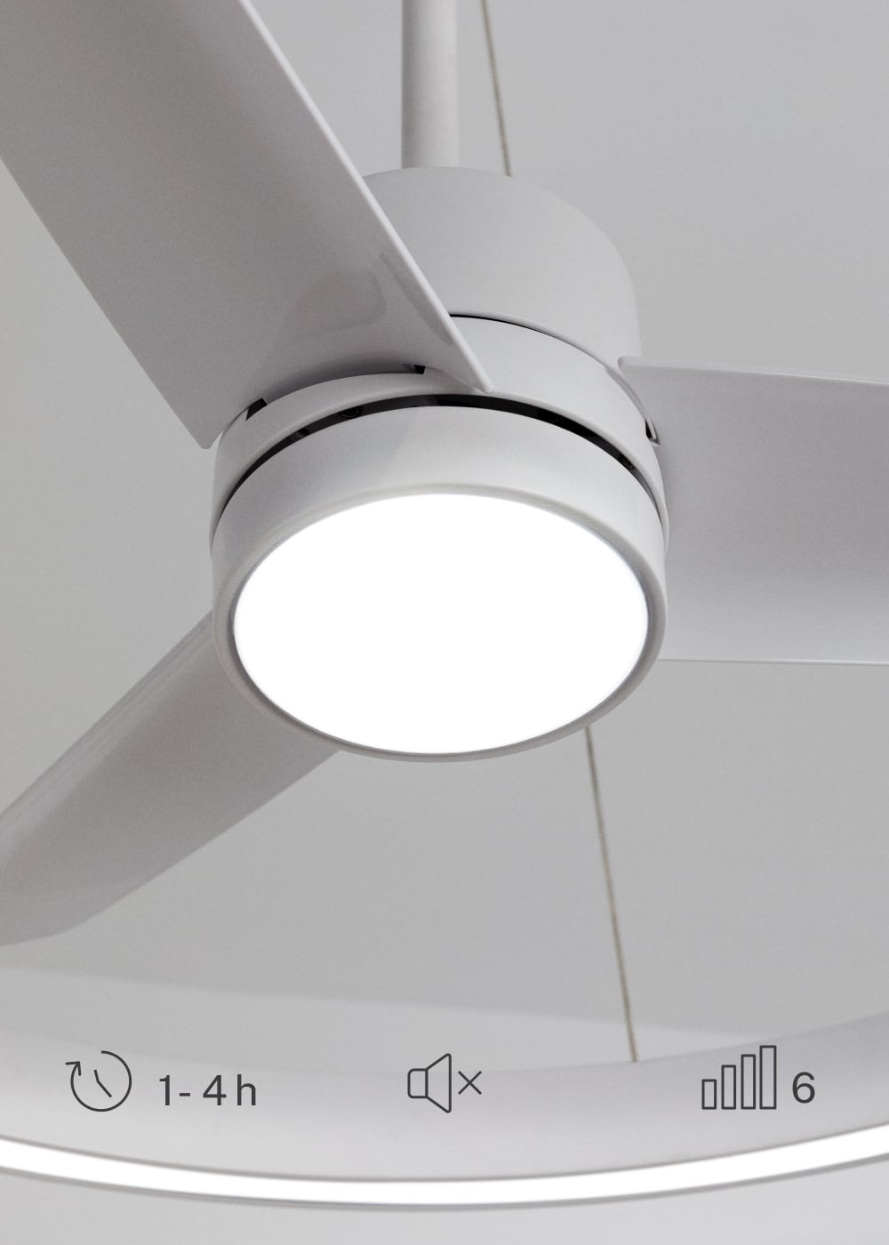 ursche Ventilatore da soffitto con luce e telecoando - Ventilatore da