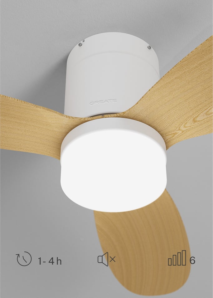 WIND LITE - Ventilatore da soffitto silenzioso 40W Ø132 cm adatto per interni ed esterni, Immagine di galleria 4