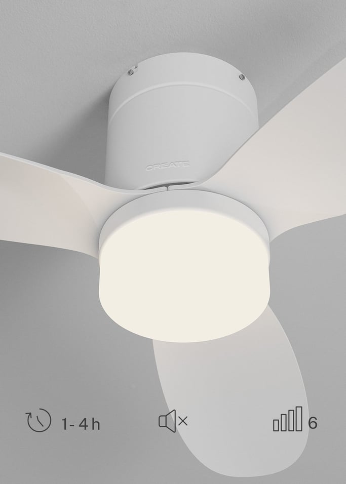 WIND LITE - Ventilatore da soffitto silenzioso 40W Ø132 cm adatto per interni ed esterni, Immagine di galleria 4