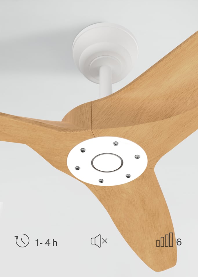 WIND CENTURY - Ventilatore da soffitto 40W silenzioso Ø152 cm 100% legno, Immagine di galleria 4