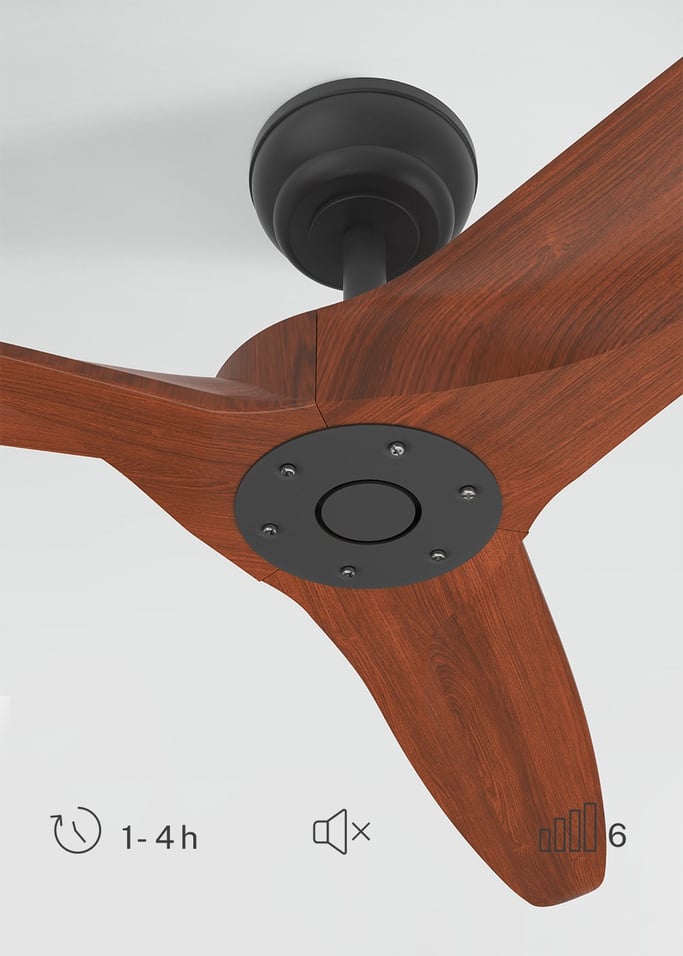 WIND CENTURY - Ventilatore da soffitto 40W silenzioso Ø152 cm 100% legno, Immagine di galleria 2