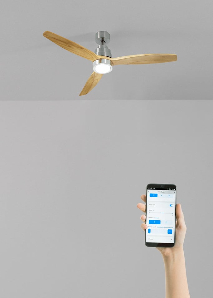 WIND STYLANCE - Ventilatore da soffitto 40W silenzioso 100% legno varie dimensioni, Immagine di galleria 1