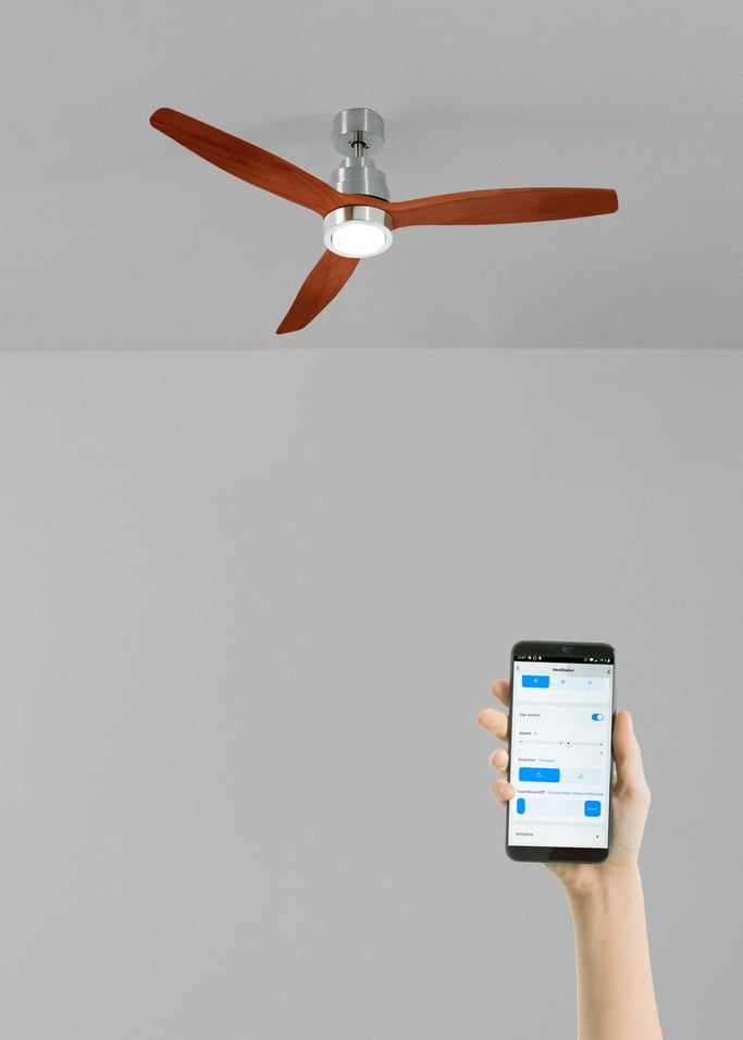 WIND STYLANCE - Ventilatore da soffitto 40W silenzioso 100% legno varie dimensioni, Immagine di galleria 1