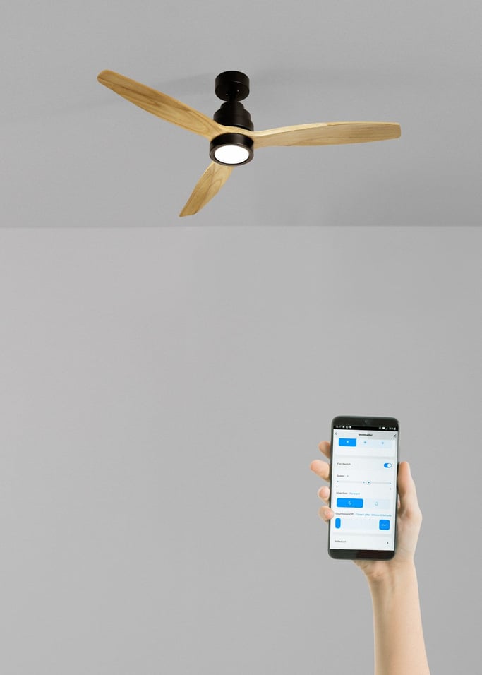WIND STYLANCE - Ventilatore da soffitto 40W silenzioso 100% legno varie dimensioni, Immagine di galleria 1