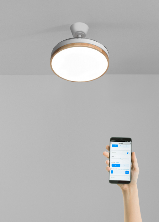 Ventilatore A Soffitto Con Pale A Scomparsa CFG 105 Cm - LED 3 Colori, Telecomando, Timer, Motore DC 50W