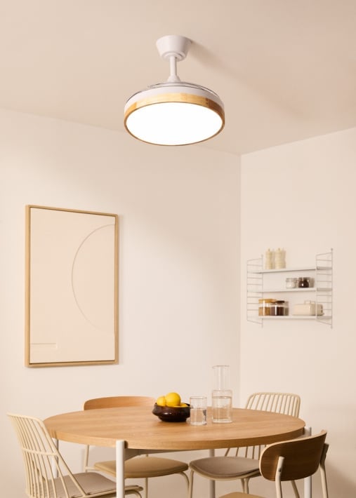 Acquista WIND CLEAR - Ventilatore da soffitto 40W silenzioso a pale retrattili con luce LED varie dimensioni