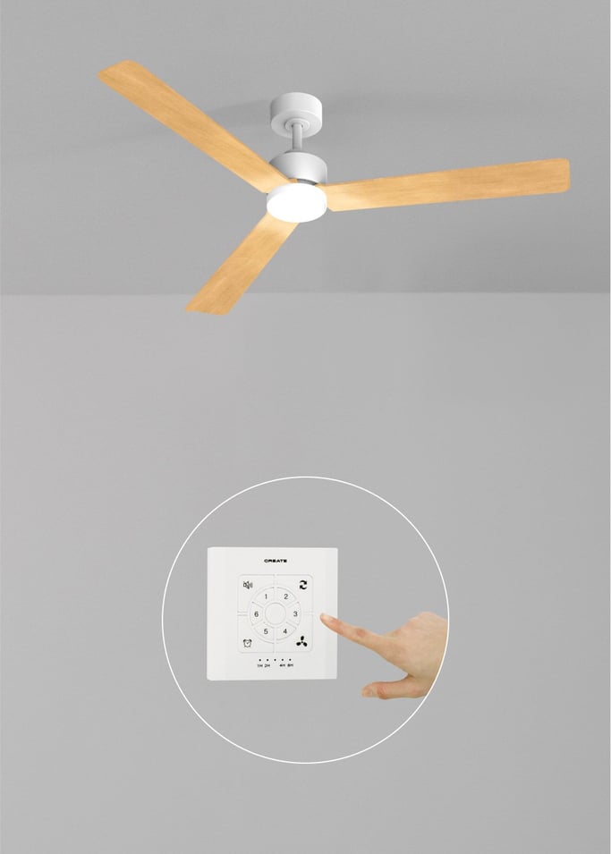 WIND MODERN - Ventilatore da soffitto silenzioso 40W con luce LED disponibile in varie dimensioni, Immagine di galleria 2