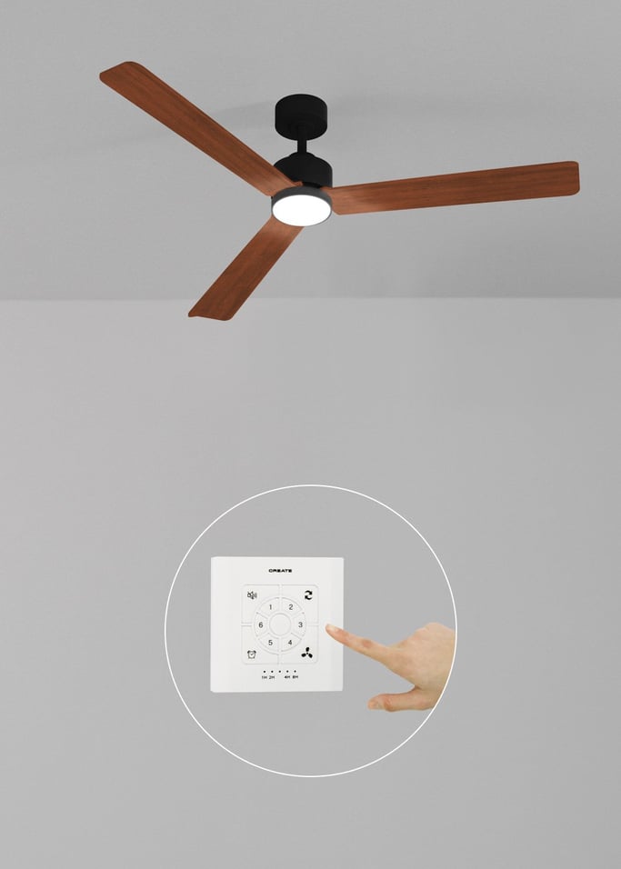 WIND MODERN - Ventilatore da soffitto silenzioso 40W con luce LED disponibile in varie dimensioni, Immagine di galleria 2
