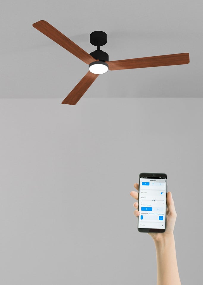 WIND MODERN - Ventilatore da soffitto silenzioso 40W con luce LED disponibile in varie dimensioni, Immagine di galleria 2