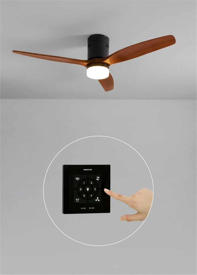 WIND CALM NATURAL WOOD - Ventilatore da soffitto 40W silenzioso 100% legno varie dimensioni, Immagine di galleria 1
