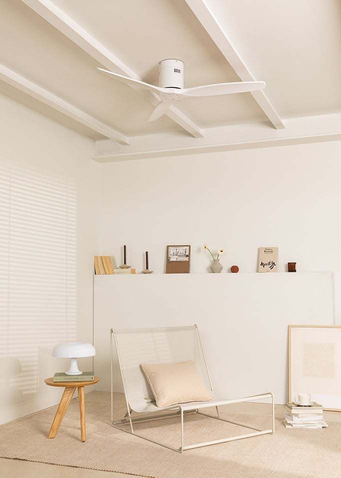 WIND CALM NATURAL WOOD - Ventilatore da soffitto 40W silenzioso 100% legno varie dimensioni, Immagine di galleria 2