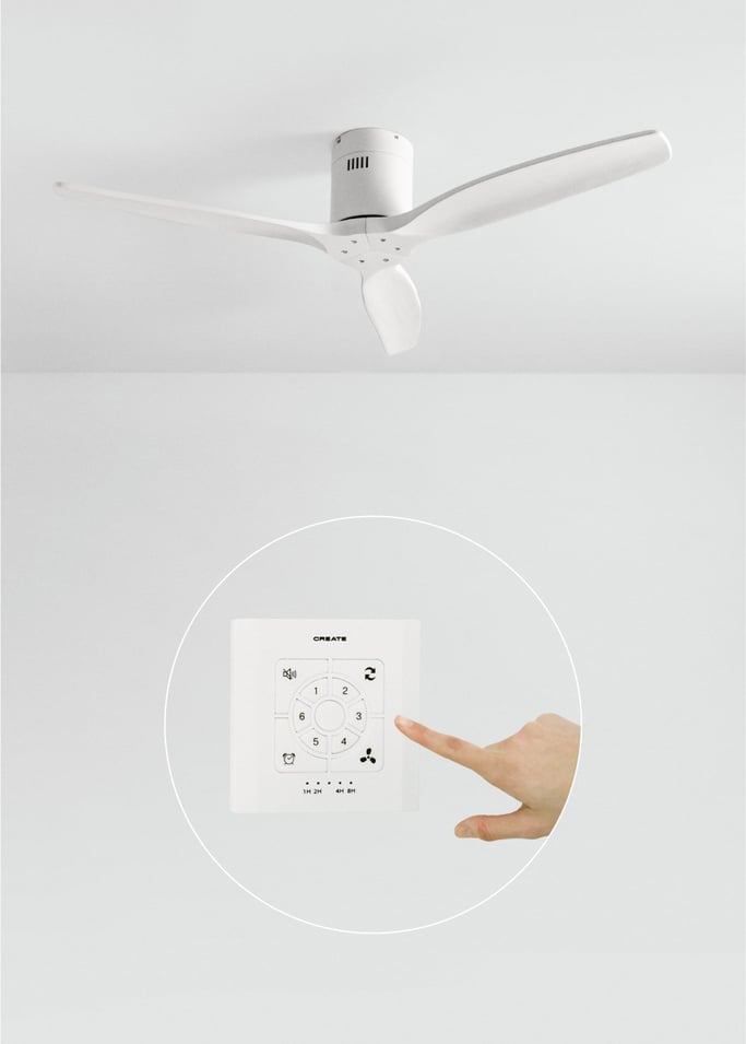 WIND CALM NATURAL WOOD - Ventilatore da soffitto 40W silenzioso 100% legno varie dimensioni, Immagine di galleria 1