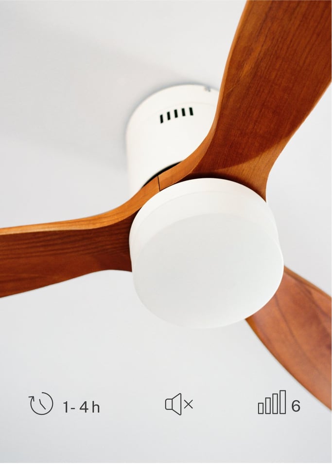 WIND CALM NATURAL WOOD - Ventilatore da soffitto 40W silenzioso 100% legno, Immagine di galleria 4