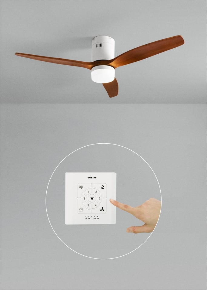 WIND CALM NATURAL WOOD - Ventilatore da soffitto 40W silenzioso 100% legno varie dimensioni, Immagine di galleria 1