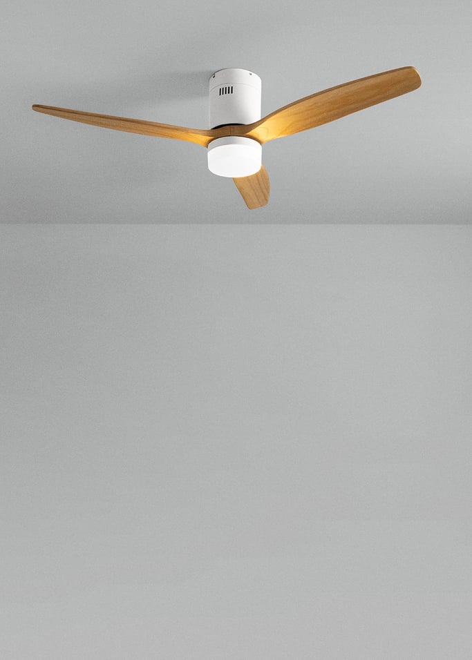 WIND CALM NATURAL WOOD - Ventilatore da soffitto 40W silenzioso 100% legno varie dimensioni, Immagine di galleria 2