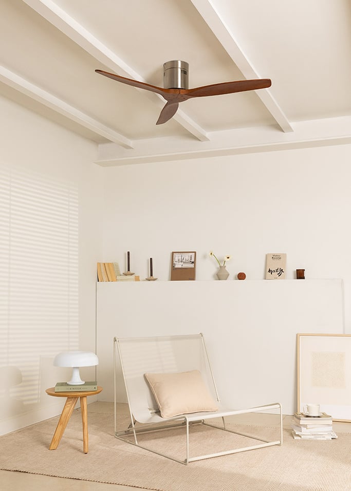 WIND CALM NATURAL WOOD - Ventilatore da soffitto 40W silenzioso 100% legno varie dimensioni, Immagine di galleria 2