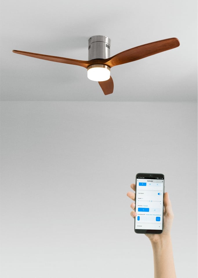 WIND CALM NATURAL WOOD - Ventilatore da soffitto 40W silenzioso 100% legno varie dimensioni, Immagine di galleria 1