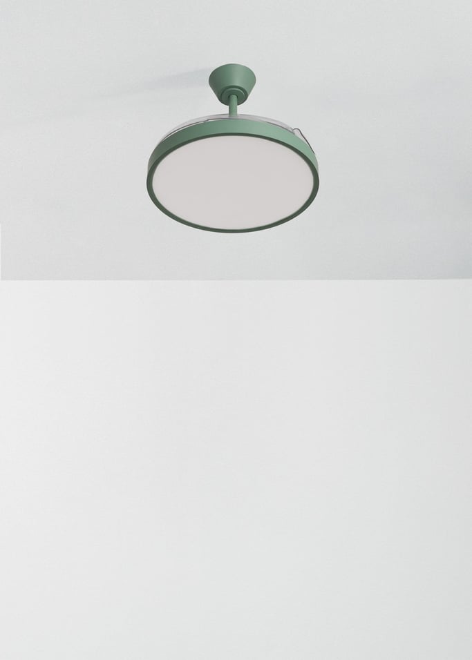 WIND CLEAR STUDIO - Ventilatore da soffitto 40W silenzioso con pale retrattili e luce LED, varie dimensioni, Immagine di galleria 2