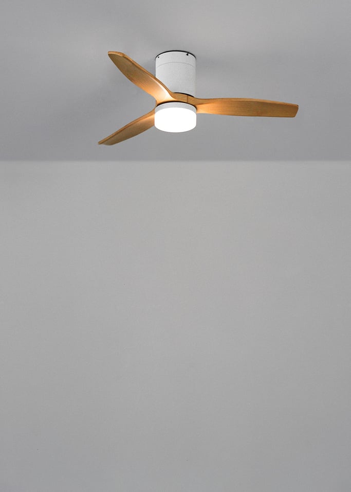 WIND CALM NATURAL WOOD - Ventilatore da soffitto 40W silenzioso 100% legno, Immagine di galleria 1