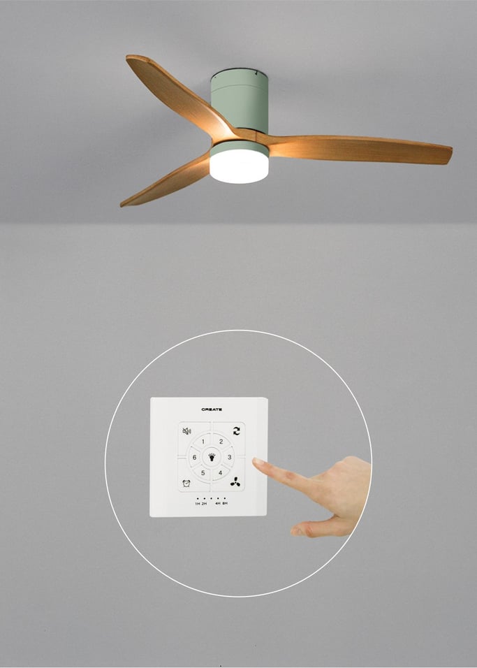 WIND CALM - Ventilatore da soffitto silenzioso da 40W con pale tecniche in ABS di varie dimensioni, Immagine di galleria 2