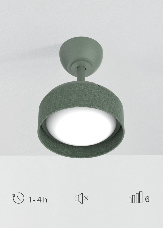 WIND CLEAR LAMP - Ventilatore da soffitto silenzioso da 40W Ø55cm con pale retrattili e luce LED, Immagine di galleria 7