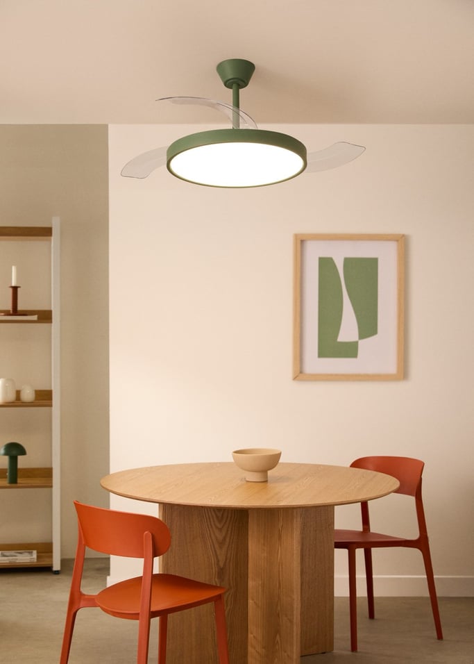 WIND CLEAR STUDIO - Ventilatore da soffitto 40W silenzioso con pale retrattili e luce LED, varie dimensioni, Immagine di galleria 3