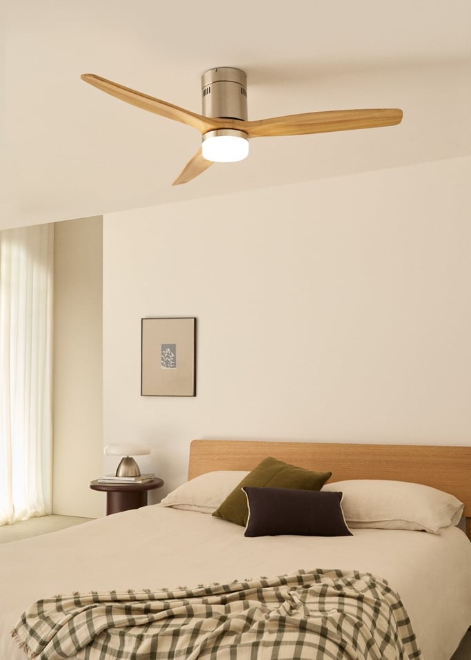 WIND CALM NATURAL WOOD - Ventilatore da soffitto 40W silenzioso 100% legno varie dimensioni, Immagine di galleria 2