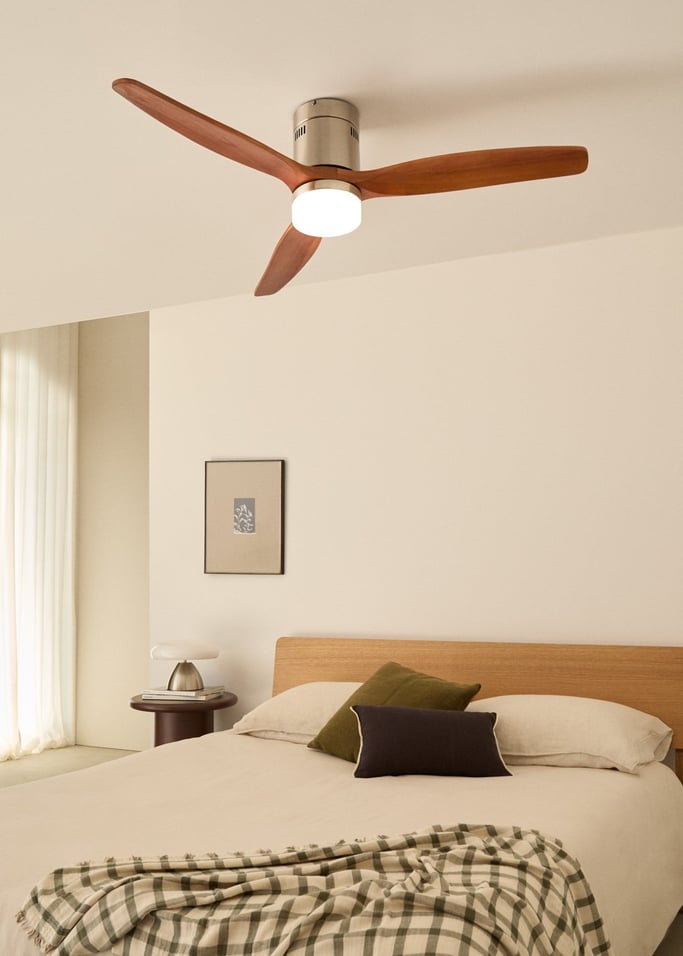WIND CALM NATURAL WOOD - Ventilatore da soffitto 40W silenzioso 100% legno varie dimensioni, Immagine di galleria 2