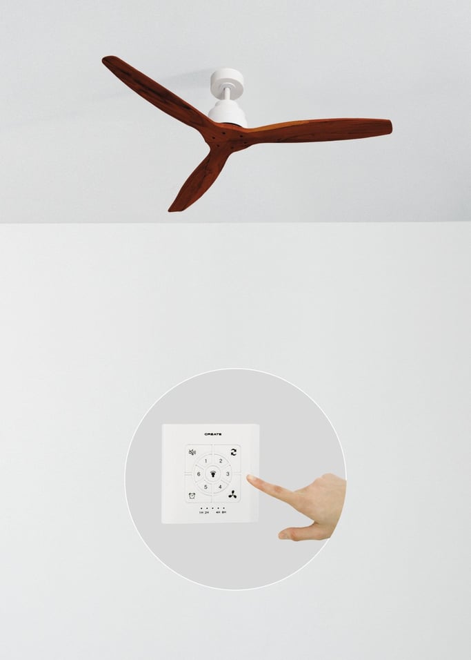 WIND STYLANCE - Ventilatore da soffitto 40W silenzioso 100% legno varie dimensioni, Immagine di galleria 2