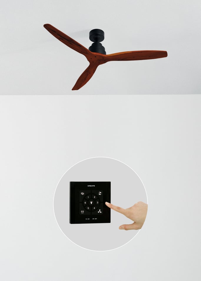 WIND STYLANCE - Ventilatore da soffitto 40W silenzioso 100% legno varie dimensioni, Immagine di galleria 2